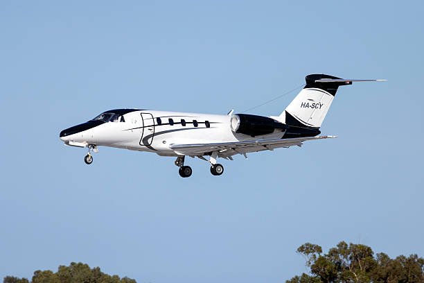 Luqa, Malta - April 18, 2025: Jetstream Air Cessna 650 Citation VI (REG: HA-SCY) on finals runway 31.