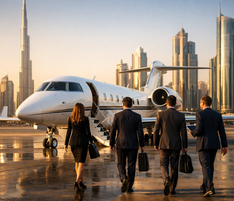 Executives on their way to luxury